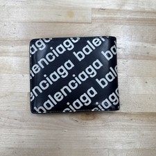 Balenciaga Leather Wallet - Logo All Over - 100 Authentic with Box