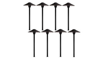 #ad Landscape Low Voltage Lighting Mushroom Path Light In Black Finish Pack of 8 $180.00