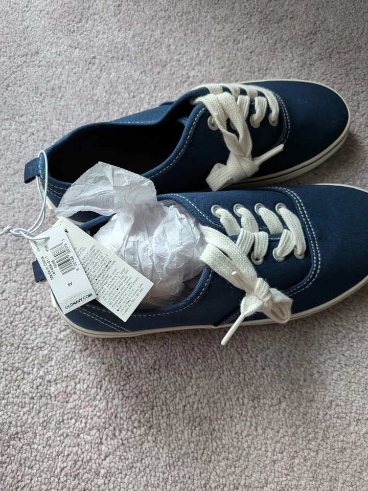 Zapatos informales antiguos azul marino para niños grandes 5 años niños jóvenes zapatos azules Foto 2 de 3