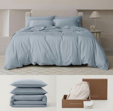 Double Stitch Cotton Tencel Duvet Cover Queen Size Comforter Cover,