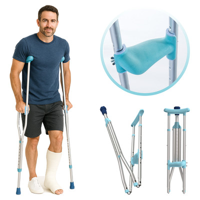 Ergo Walk Ergonomic foldable crutches with 3X more comfort and stability