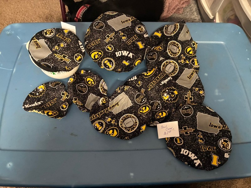Handmade Iowa Hawkeyes Bowl Covers Various sizes entire LOT SALE 