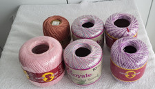 Crochet Thread Lot of 6 South Maid Royal Clark Variety sizes colors
