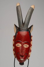 0463 Guro Mask with Stand Ivory Coast Africa Tribal African Mask Artwork