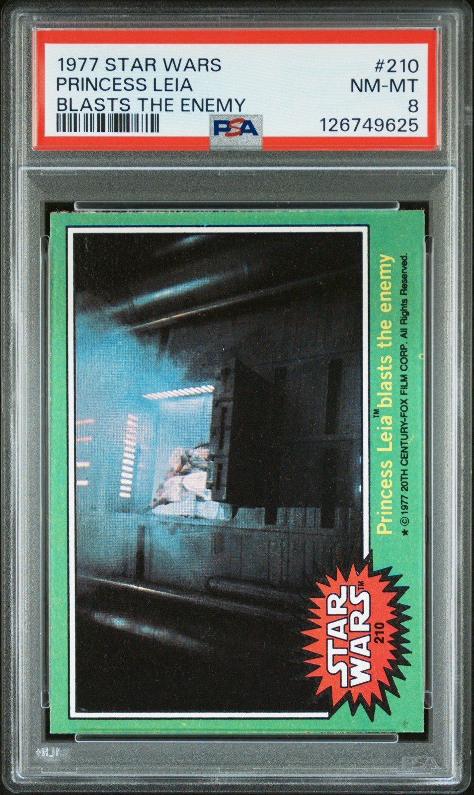 1977 Topps Star Wars Princess Leia Blasts Enemy #210 PSA 8 NM/MT