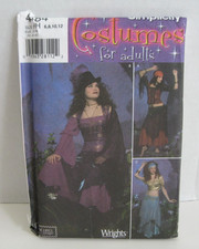 Simplicity 4484 Steampunk, Belly Dancer, Harem Costume Pattern Misses' 6-12 UC