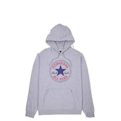 Converse Go To All Star Patch Standard-Fit Fleece Hoodie Grey Men 10025469-A03