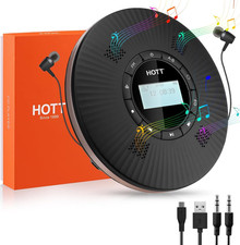 HOTT Portable CD Player Built-In 4 Speakers Bluetooth 5.3 anti Skip CD Player,Fm