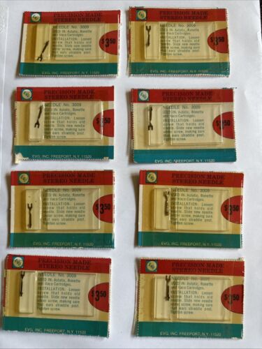 EVG No 3009 record player needle astatic ronette & vaco compatible Lot Of 8 NOS