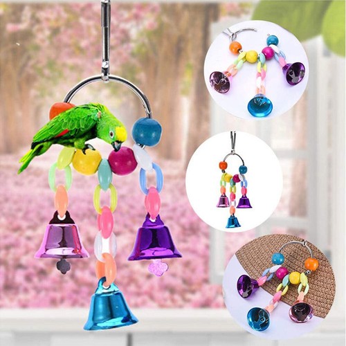 12pcs Parrot Toys Set Metal Rope Small Ladder Stand Budgie Cockatiel Cage Bird - Picture 5 of 9