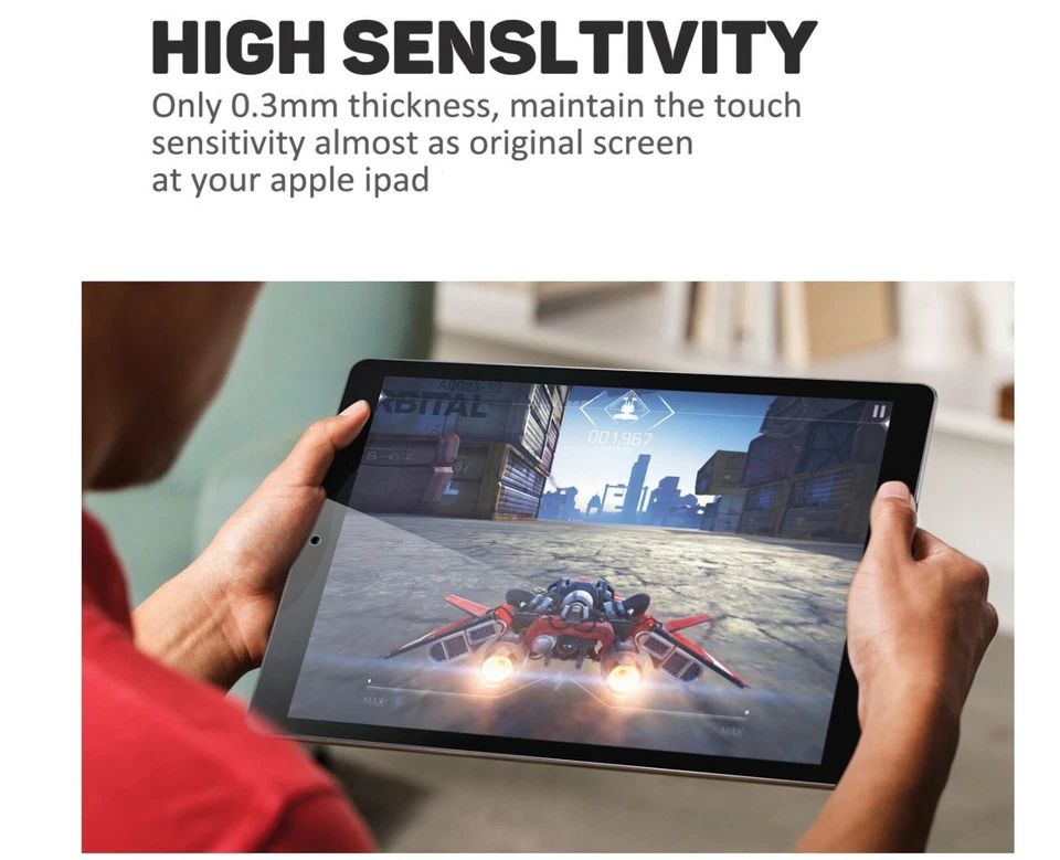 [2 Pack]Tempered GLASS Screen Protector for Apple iPad 5th 6th Air Air 2 9.7inch - Image 2 of 4