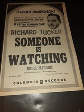 Richard Tucker Someone Is Watching Rare Original Promo Poster Ad Framed!