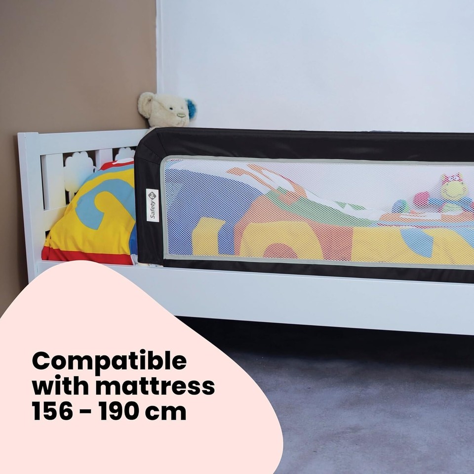 Safety 1St Portable Bed Rail, Bed Guard for Kids &Toddlers, Foldable