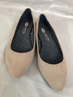 Dr Scholls Memory Foam Cool Fit Beige Casual Comfort Flat Slip-On Shoes  M