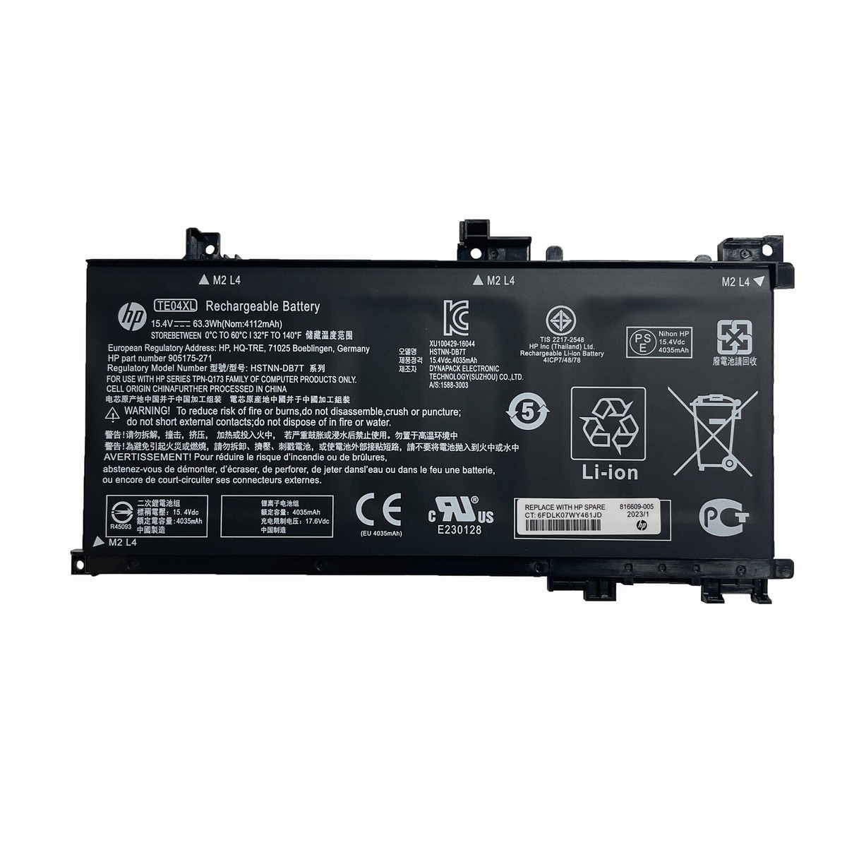 new net - Batteria TE04XL [15.2-15.6 V - 3000 mAh] Compatibile con HP Pavilion 15-bc502nl, 15-bc503nl, 15t-bc200, 15-bc201tx, 15-bc202tx, 15-bc203tx, 15-bc204tx, 15-bc205tx, 15-bc206tx