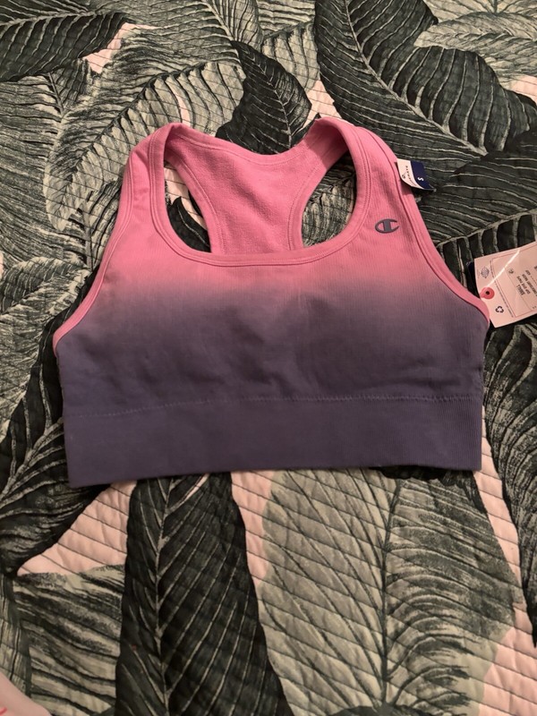 BRAND NEW CHAMPION OMBRÉ PINK/BLUE SPORT BRA SZ SMALL 