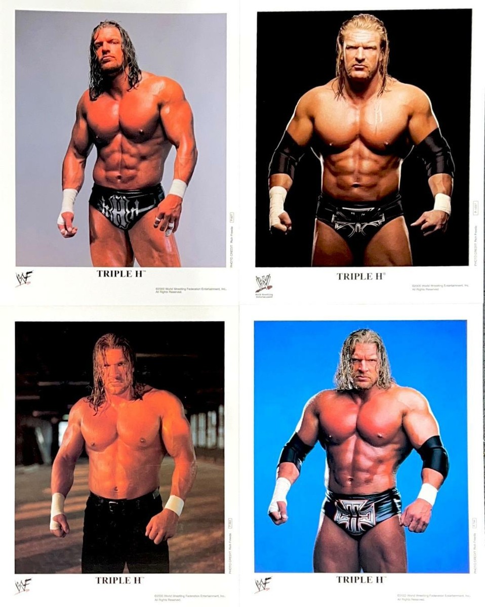WWE TRIPLE H LOT OF 4 OFFICIAL LICENSED ORIGINAL 8X10 PROMO