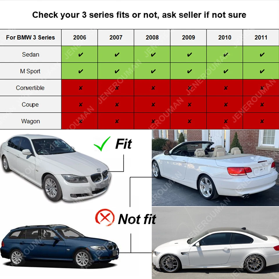 Glossy Black Rear Spoiler Trunk Wing For 06-11 BMW 3 Series M3 E90 335i 328i 323 Foto 2 de 4