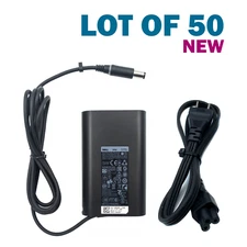Lot of 50 NEW Genuine 65W Dell New Style AC Adapter 19.5V 3.34A 7.4mm & Cords