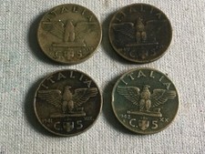 MONETE ITALIA REGNO  5 CENTESIMI 1939  1940  1941  1942