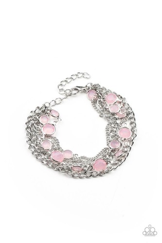 Paparazzi -Diosa Escapada Collar Brillante Diosa Pulsera Rosa Conjunto - Imagen 2 de 5