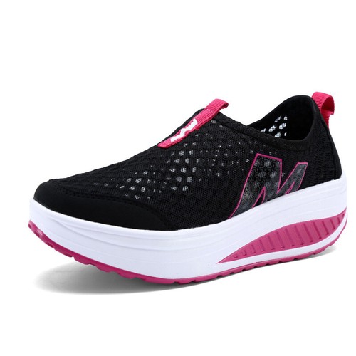 Freizeit Damen Mesh Atmungsaktiv Halbschuhe Plateau Slipper Schuhe Absatz Faule Schuhe - Bild 26 von 52
