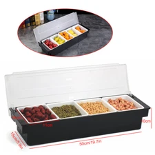 Multifunctional Ice Chilled 5-Compartment Fruit and Condiment Organizer Tray