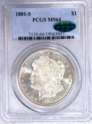 1881-S Morgan Silver Dollar PCGS MS64 CAC Blast White Mirror-like PQ #G36