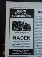 1989 Naden Industries Electric Football Scoreboard SS-624FB Webster City IA AD