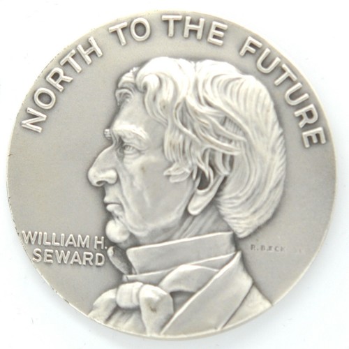 North To The Future W H Seward Alaska Purchase Centennial 18671967 Silver Medal eBay