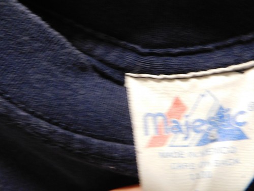 VTG. 2001 Cleveland Indians Majestic MLB Blue T-shirt Old Logo Men Size L - Picture 3 of 4