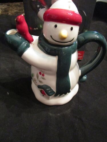 Pfaltzgraff Winterberry Schneemann Mini Teekanne 5098840 Winter Weihnachten Urlaub 6"" - Bild 4 von 4