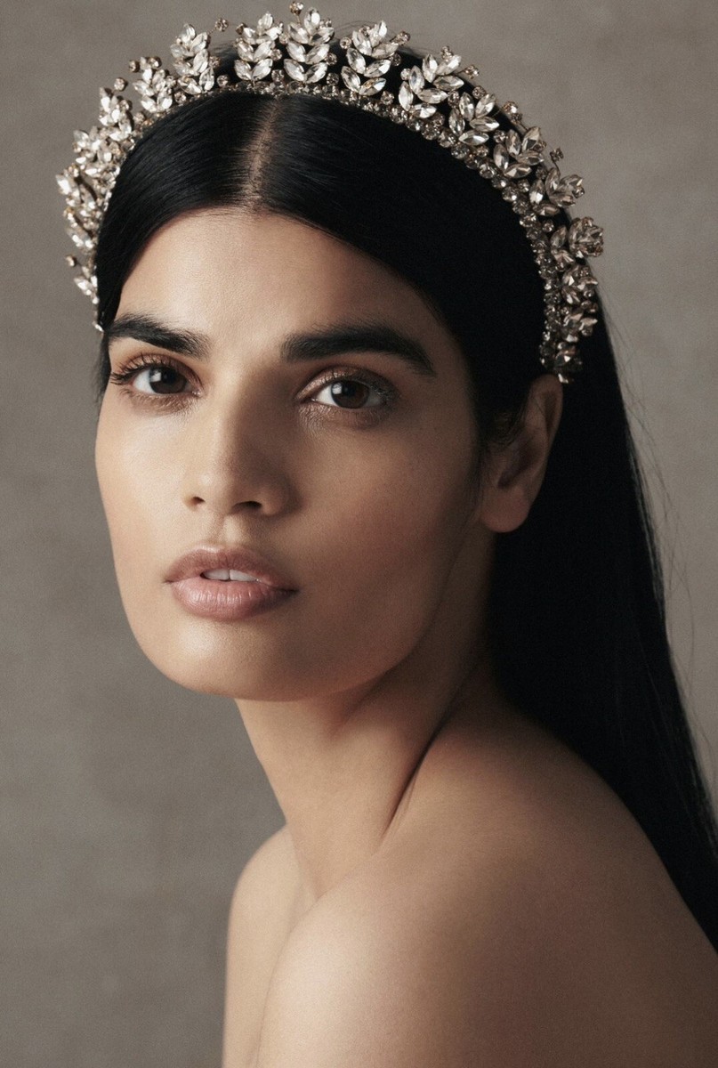 Twigs & Honey Carlotta gold crystal tiara (MSRP $290) Twigs And Honey Carlotta Bridal Tiara (MSRP $290) | eBay main image 3