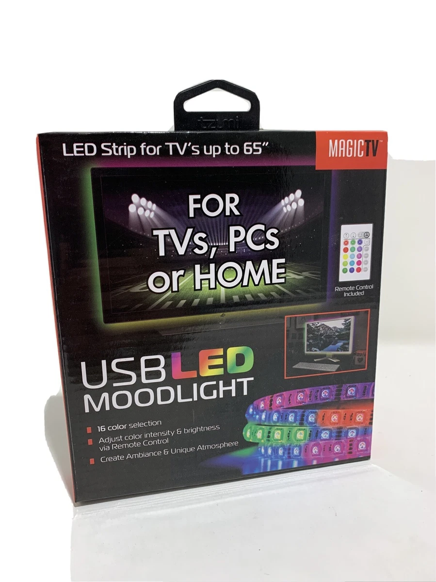 NEW tzumi 5158WM Aura LED USB LED 6.5 Mood Light Strip with