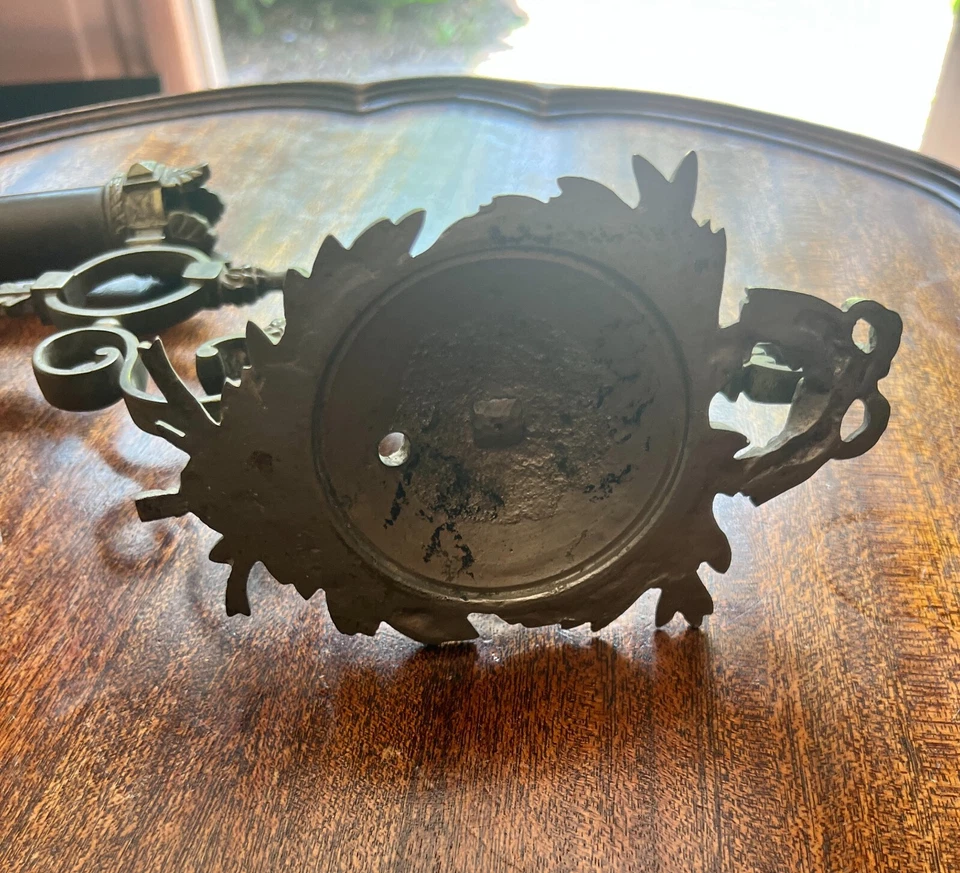 Antiguo Candelabro de Pared de Latón Aplique de León Gótico Accesorio de Iluminación Medieval Foto 4 de 4