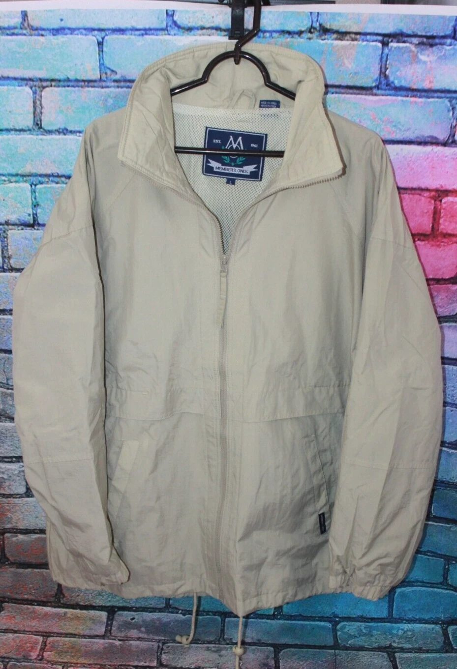 ✨Vintage MEMBERS ONLY Vented Rain Windbreaker Jacket Adult Mens Large