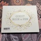 Unbranded White Gold Hardcover Blank Guest Book Wedding Birthday Retirement