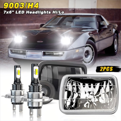 Pair 5x7 Inch LED Headlights HI-LO Beam DRL for Chevrolet Corvette 1984~96 / S10