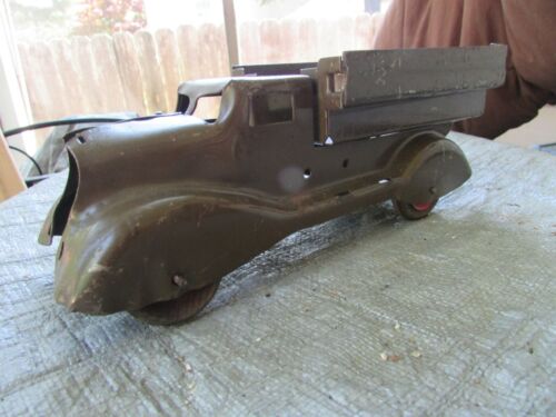 1930s Wyandotte Acciaio Pressato Verde Esercito Militare 9.75 " Troop Cargo - Foto 3 di 5