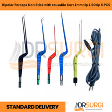 Bipolar Forceps Non Stick with reusable Cort 1mm tip 1.50tip 5 PCS
