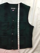 Vest SCHOTT NYC Wool Plaid Mackinaw XL Green Plaid Vintage Style