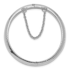 BRAND NEW Sterling Silver Rhod. Plated Text. with Safety Hinged Child's Bangle