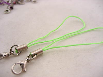 grün klein Basteln HANDY KABEL SCHLÜSSELBAND SCHLAUFEN MIT Biegeringen Karabinerverschluss