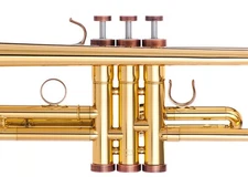 Schilke Trumpet Trim Kit Light Caps. KGUBrass. Antique Copper Lacquer