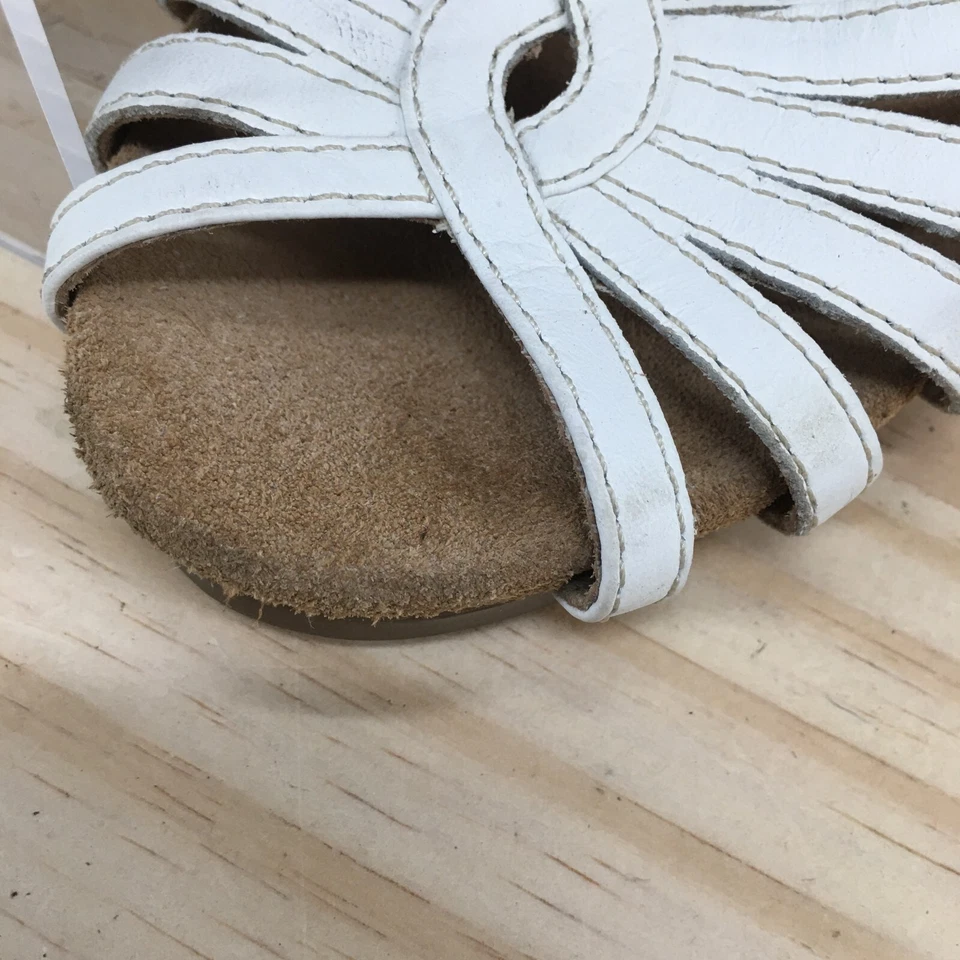 Tacones de cuña informales de gancho y bucle blancos atrevidos con tiras 6 aerosoles para mujer Foto 3 de 4