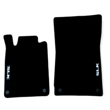 Front Car Floor Mats Velour For Mercedes SLK R170 Black Carpet Auto Liners 2pcs