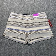 NEW Merona Shorts Womens Size 6 Blue Beige Grey Aztec Pockets
