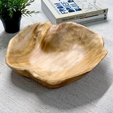 Handmade Natural Root Wooden Bowl Storage Fruit Salad Serving Bowls - Large