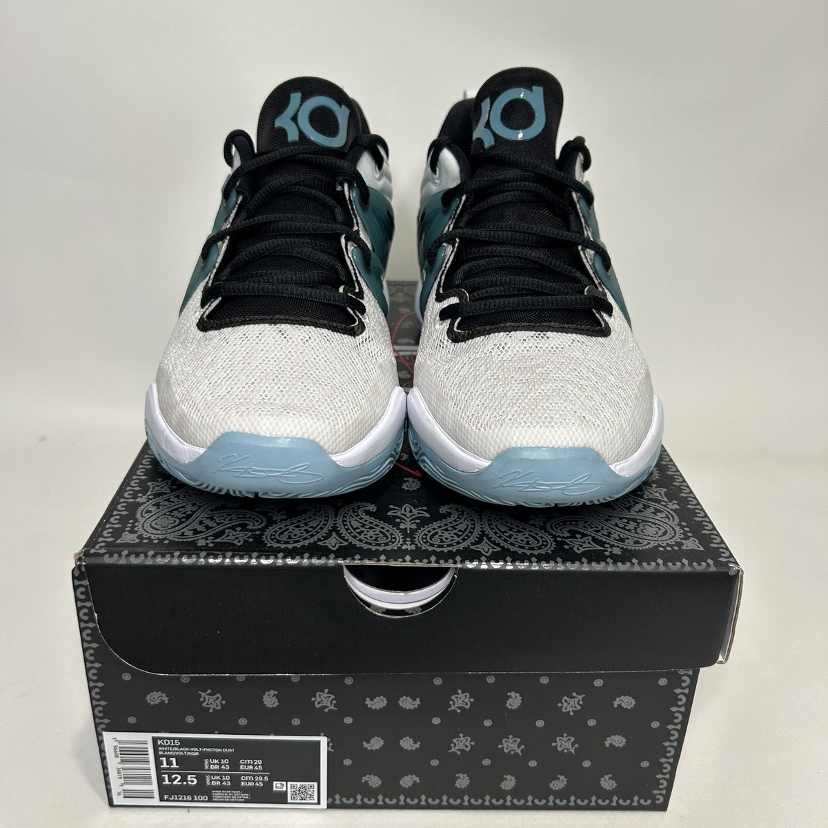 Nike KD 15 “Mariners/Photon Dust White Black” FJ1216-100 Nike KD 15 “Mariners/Photon Dust White Black” FJ1216-100