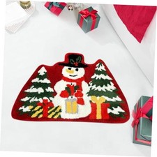 Christmas Bathroom Rug Christmas Tree Bath Mat Cute Snowman Tufted Soft